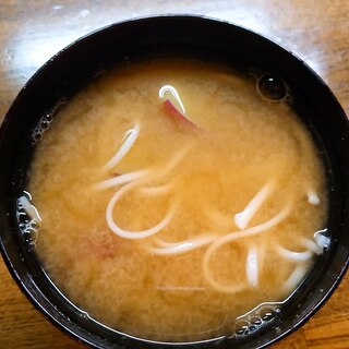素麺と薩摩芋の味噌汁